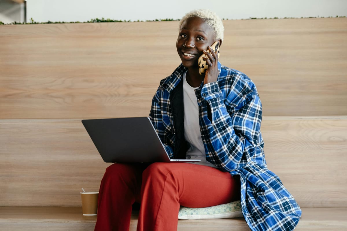 Person working and talking on the phone